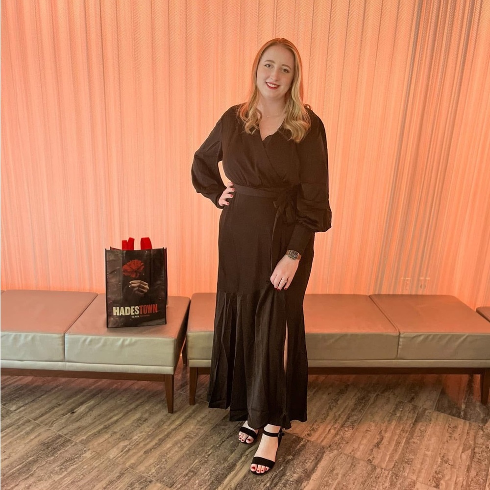 Eloquii Long Black Wrap Dress